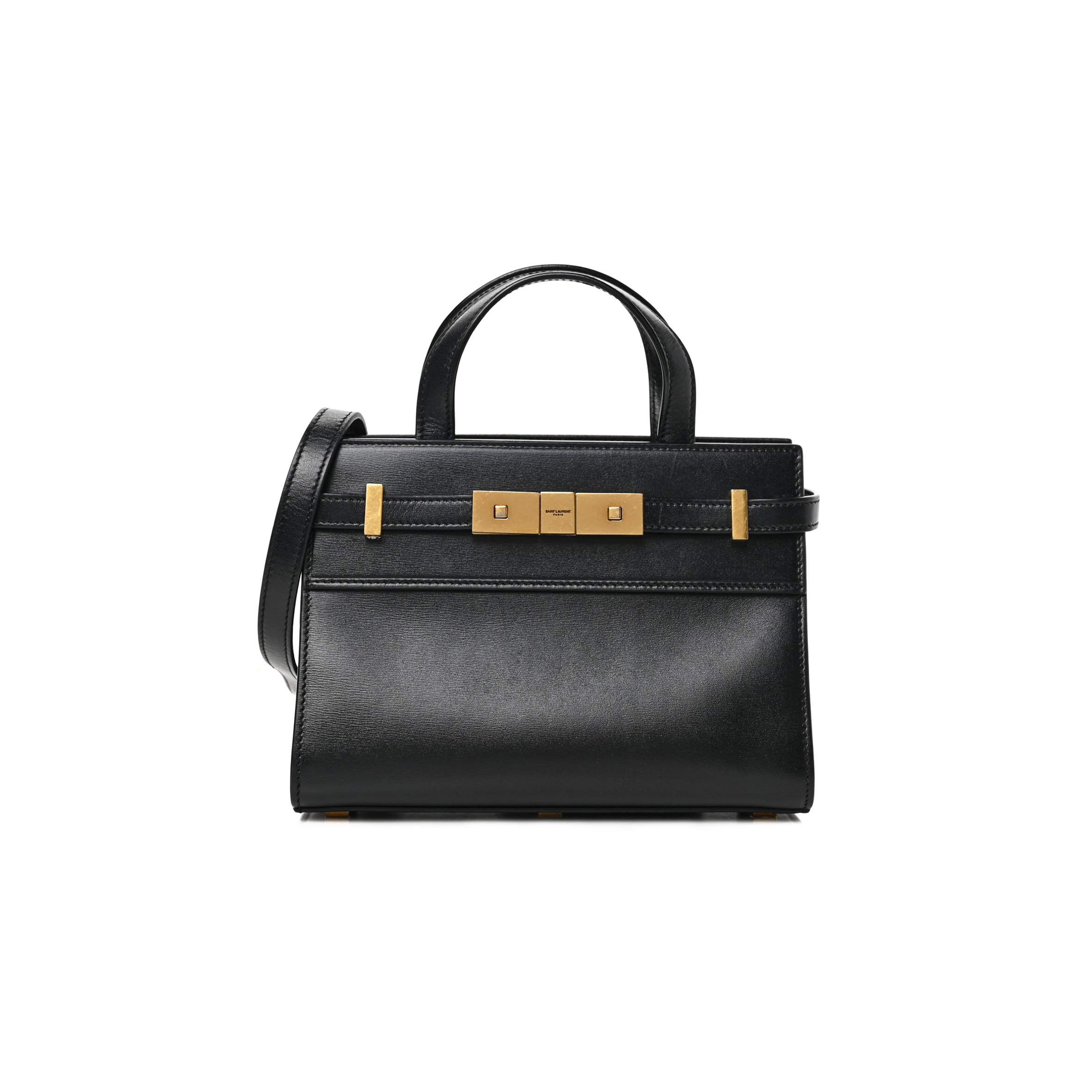 YSL MANHATTAN NANO TOTE BLACK IN SMOOTH LEATHER 5937411344052 (21*16*9cm)